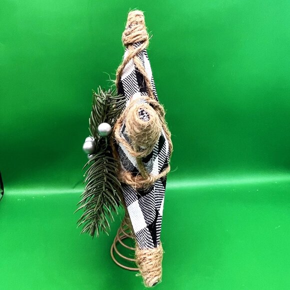 Handmade Buffalo Plaid Star Christmas Tree Topper Rustic Farmhouse Holiday Décor - Picture 2 of 12